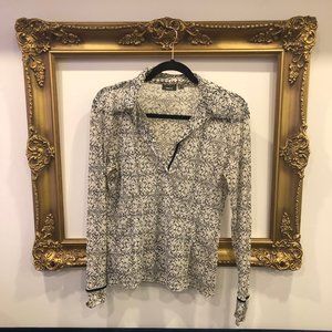 Black and White Floral Blouse